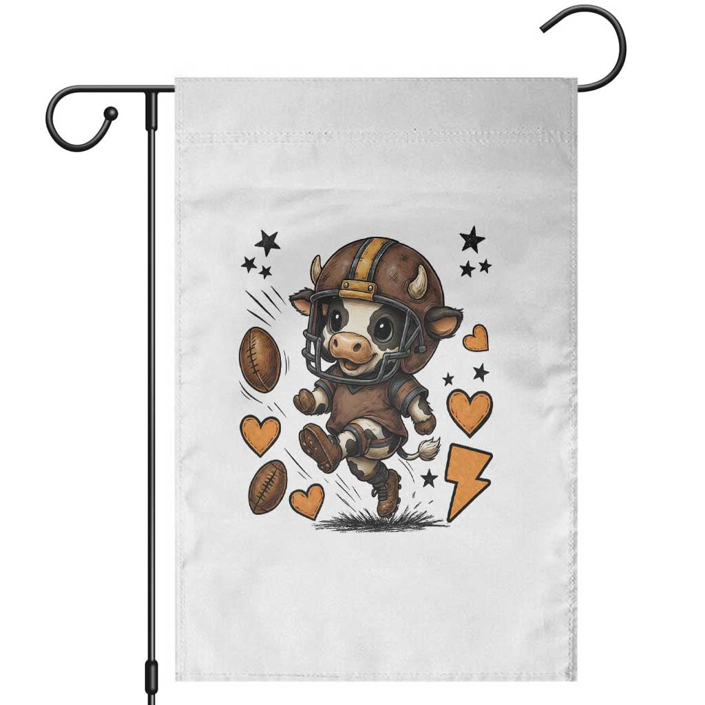 Football Lover Garden Flag Cute Dairy Cow Playing Football - Wonder Print Shop