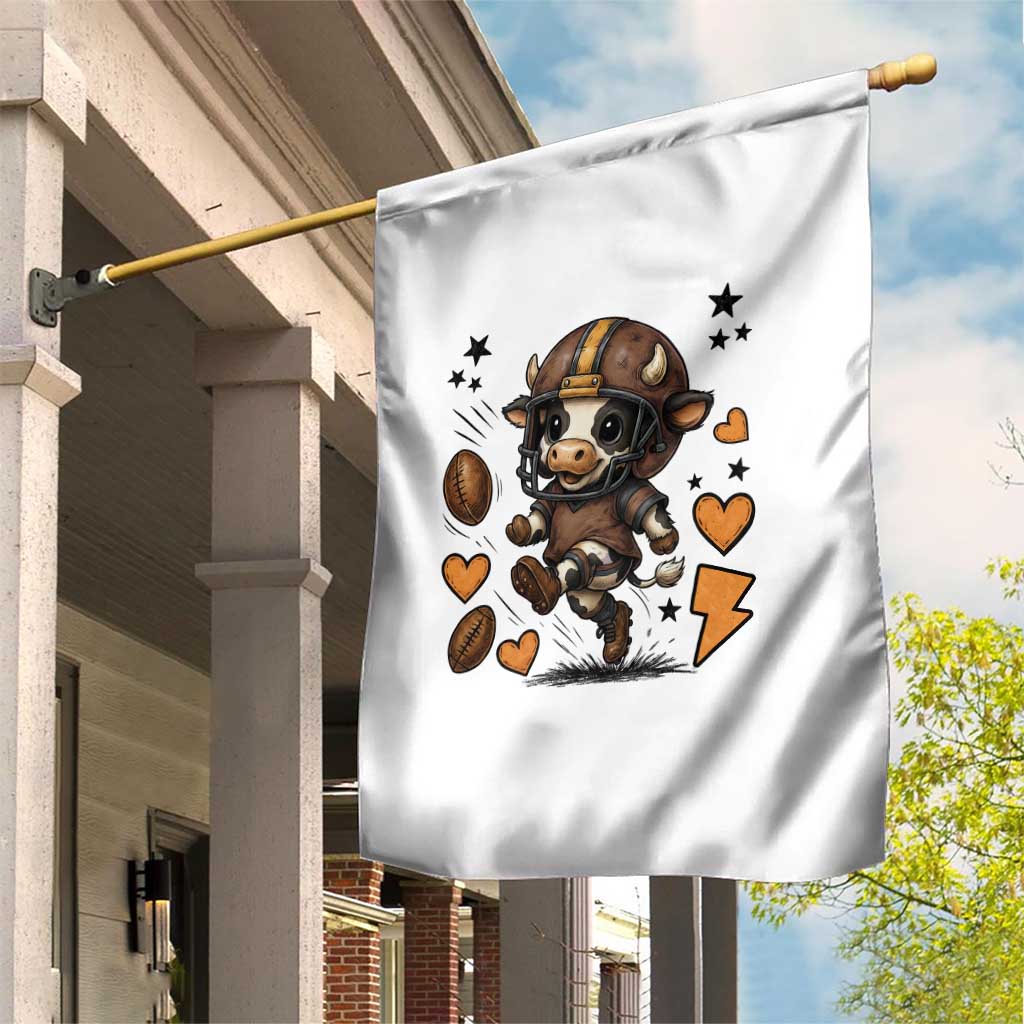 Football Lover Garden Flag Cute Dairy Cow Playing Football - Wonder Print Shop