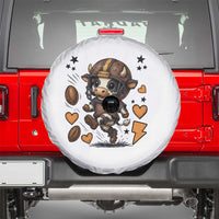 Football Lover Spare Tire Cover Cute Dairy Cow Playing Football - Wonder Print Shop