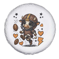 Football Lover Spare Tire Cover Cute Dairy Cow Playing Football - Wonder Print Shop