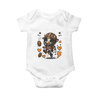Football Lover Baby Onesie Cute Dairy Cow Playing Football - Wonder Print Shop
