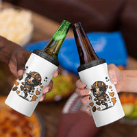 Football Lover 4 in 1 Can Cooler Tumbler Cute Dairy Cow Playing Football - Wonder Print Shop