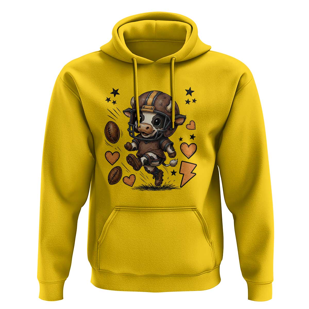 Football Lover Hoodie Cute Dairy Cow Playing Football - Wonder Print Shop