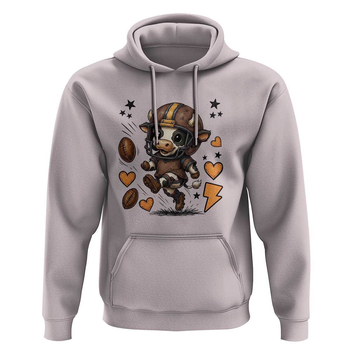 Football Lover Hoodie Cute Dairy Cow Playing Football - Wonder Print Shop