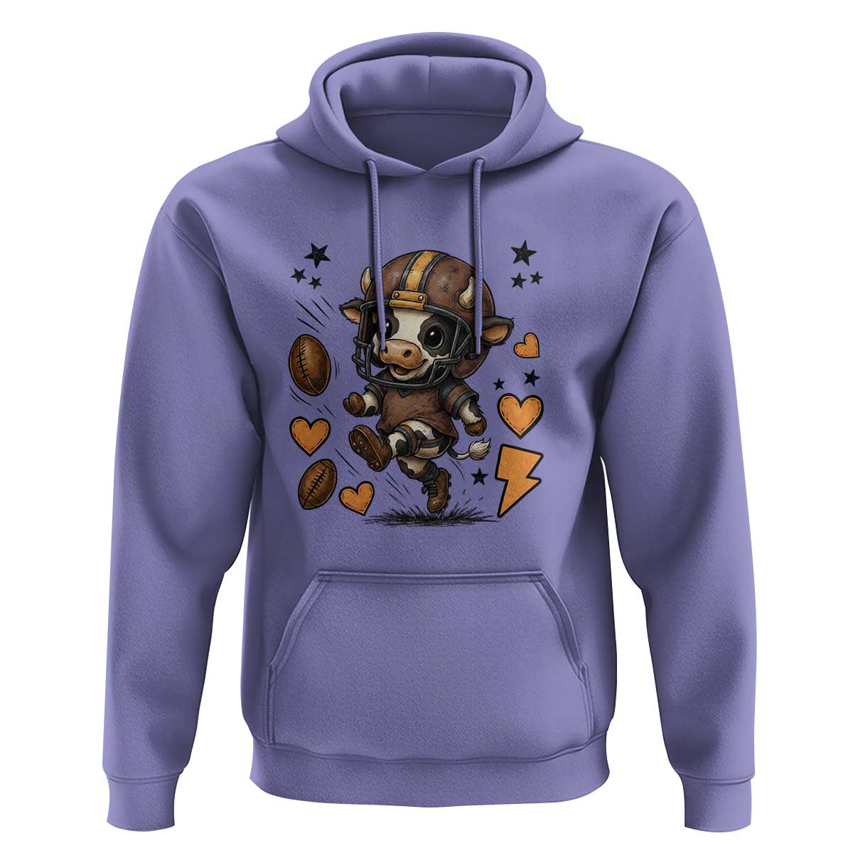 Football Lover Hoodie Cute Dairy Cow Playing Football - Wonder Print Shop