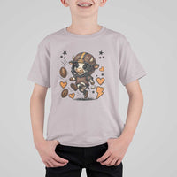 Football Lover T Shirt For Kid Cute Dairy Cow Playing Football - Wonder Print Shop