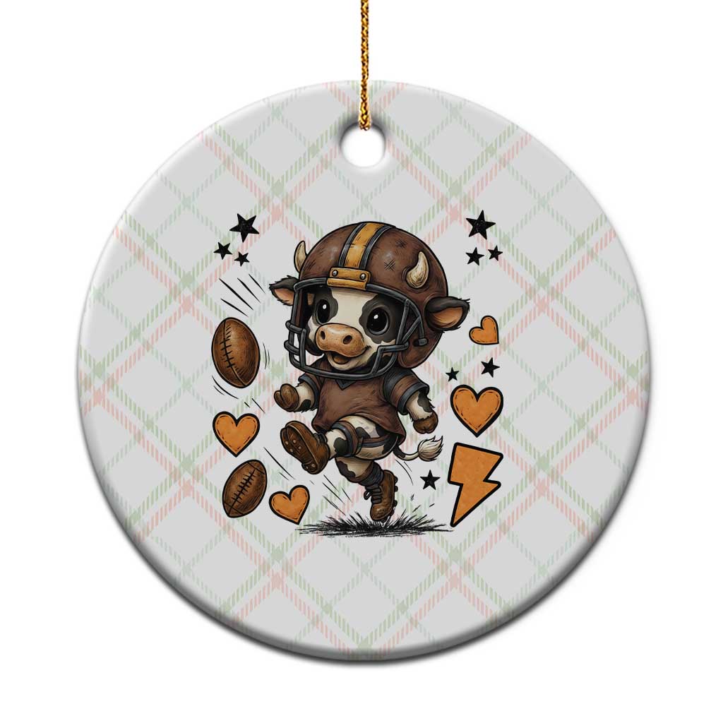 Football Lover Ceramic Ornament Cute Dairy Cow Playing Football - Wonder Print Shop