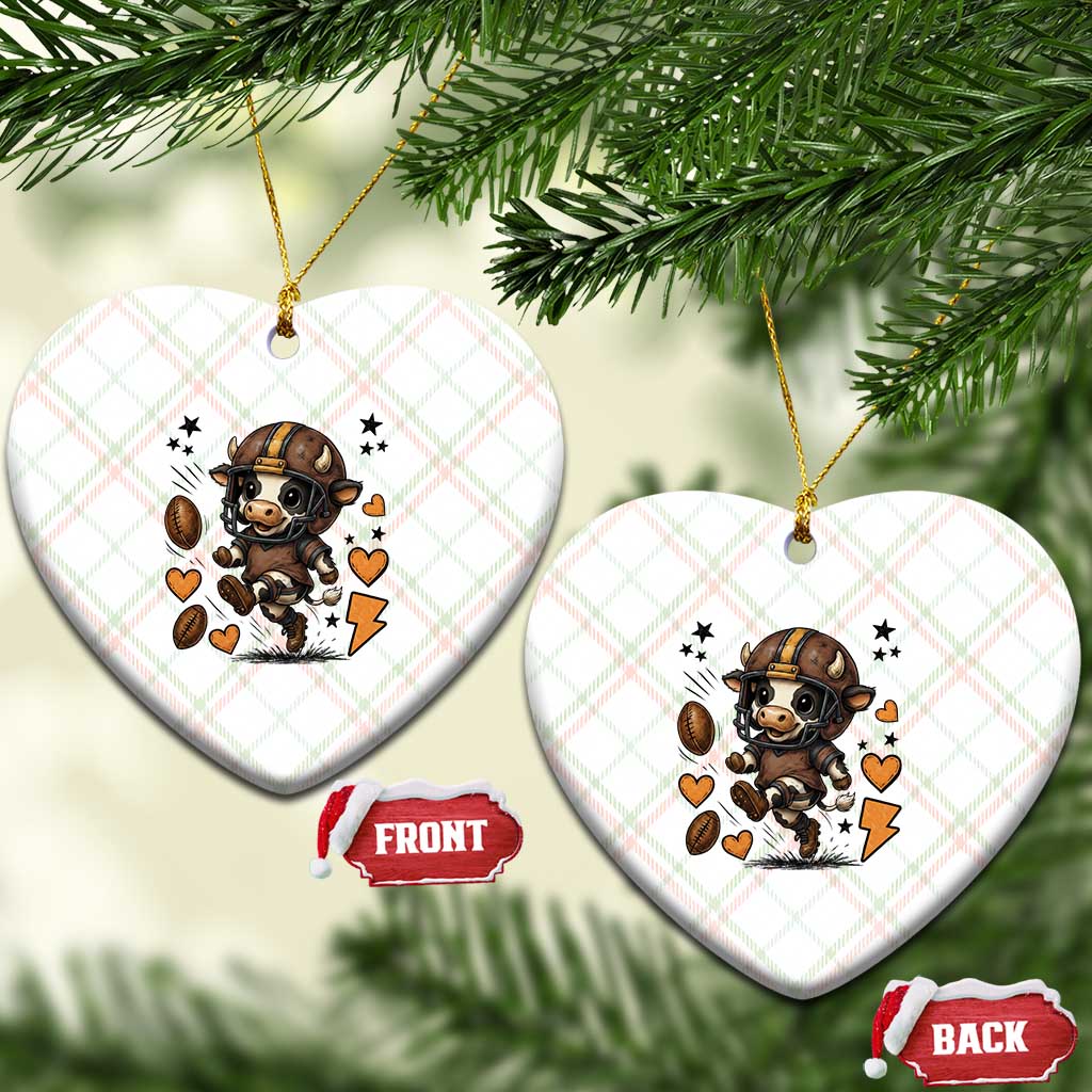 Football Lover Ceramic Ornament Cute Dairy Cow Playing Football - Wonder Print Shop