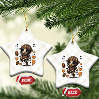 Football Lover Ceramic Ornament Cute Dairy Cow Playing Football - Wonder Print Shop