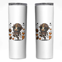 Football Lover Skinny Tumbler Cute Dairy Cow Playing Football - Wonder Print Shop