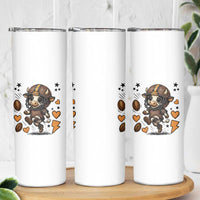 Football Lover Skinny Tumbler Cute Dairy Cow Playing Football - Wonder Print Shop