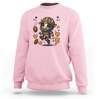 Football Lover Sweatshirt Cute Dairy Cow Playing Football - Wonder Print Shop