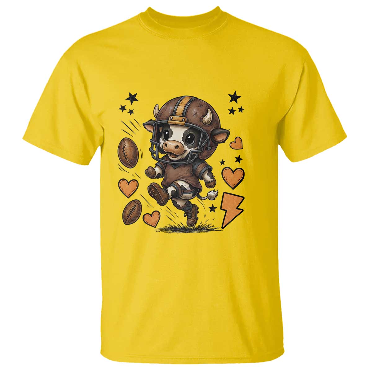 Football Lover T Shirt Cute Dairy Cow Playing Football - Wonder Print Shop