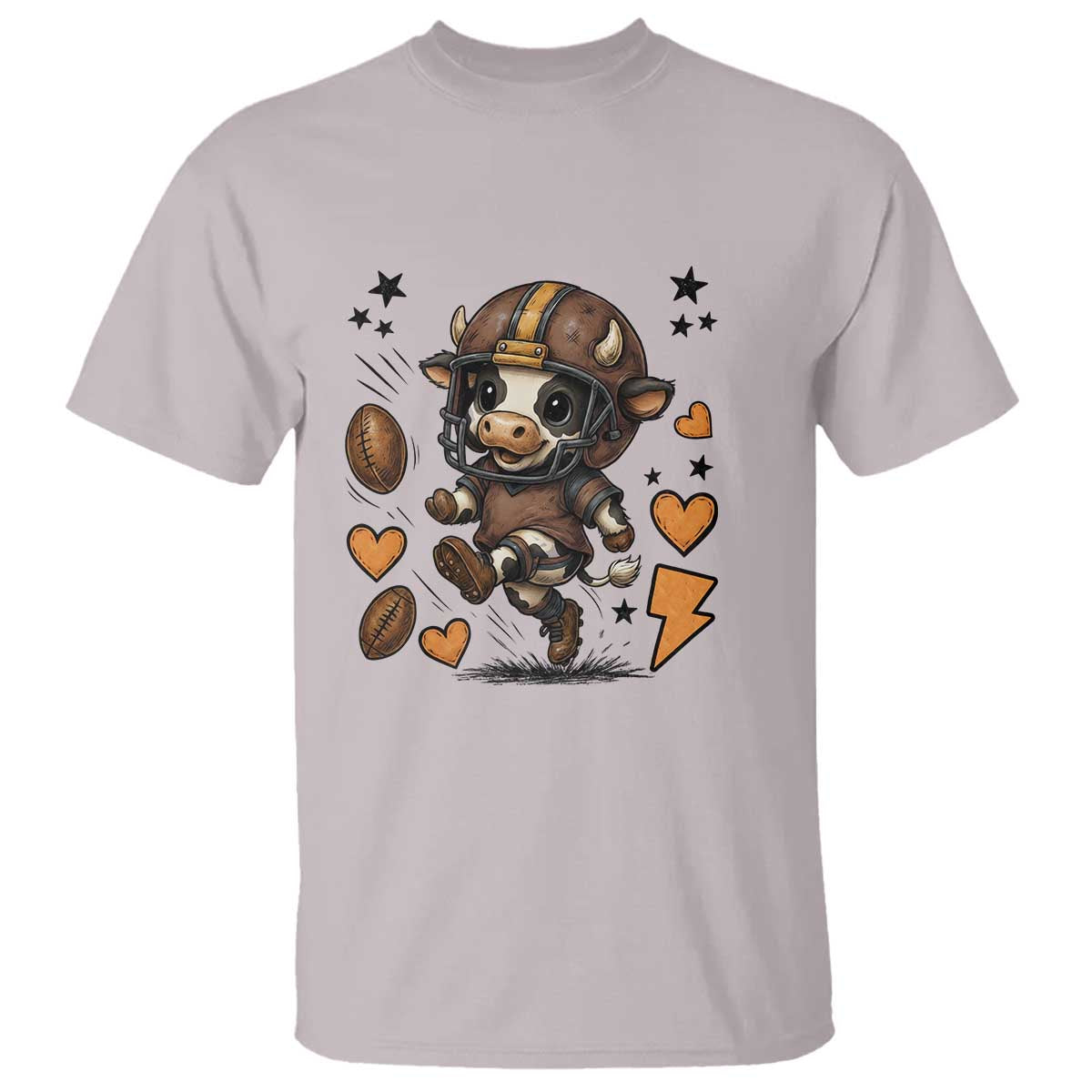 Football Lover T Shirt Cute Dairy Cow Playing Football - Wonder Print Shop