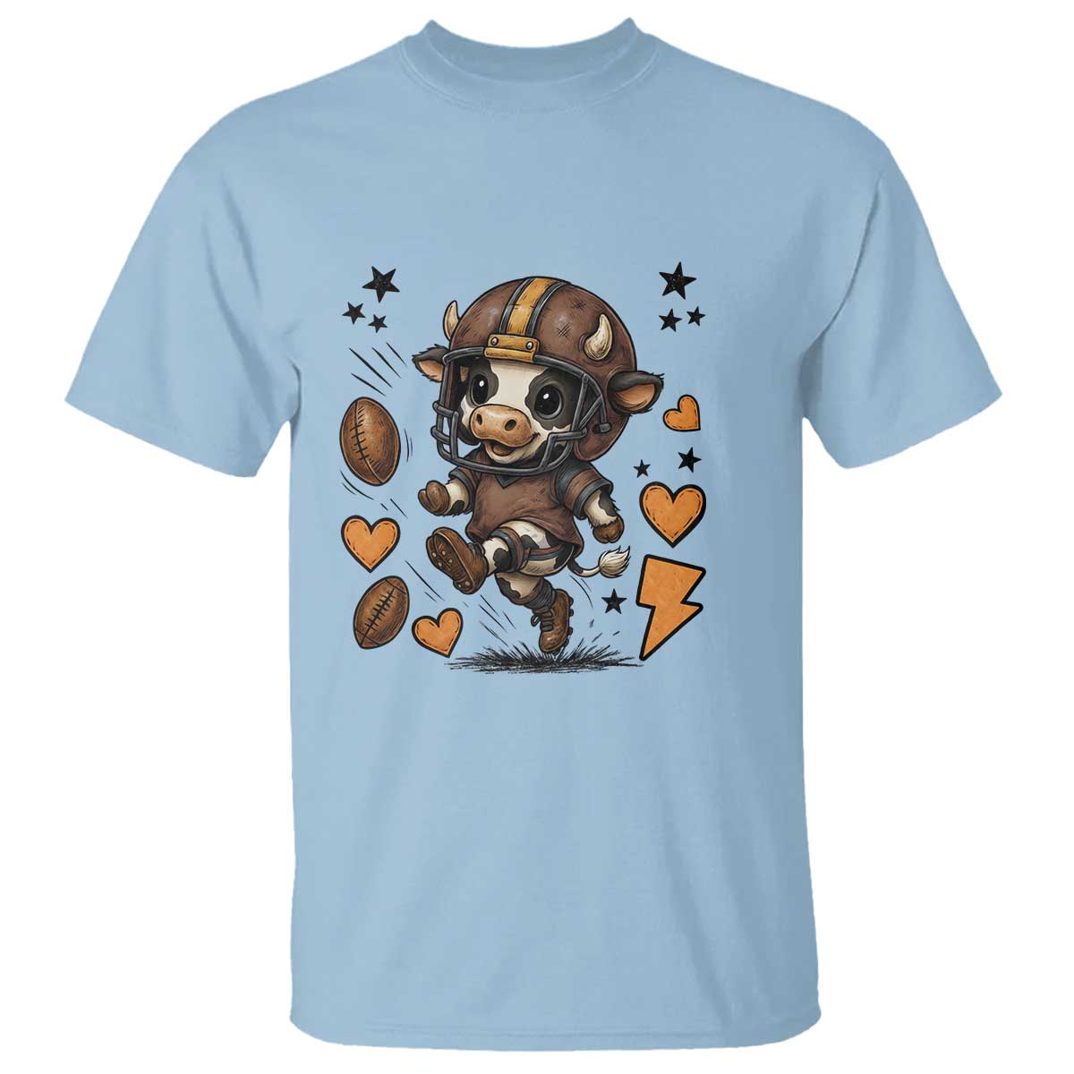 Football Lover T Shirt Cute Dairy Cow Playing Football - Wonder Print Shop