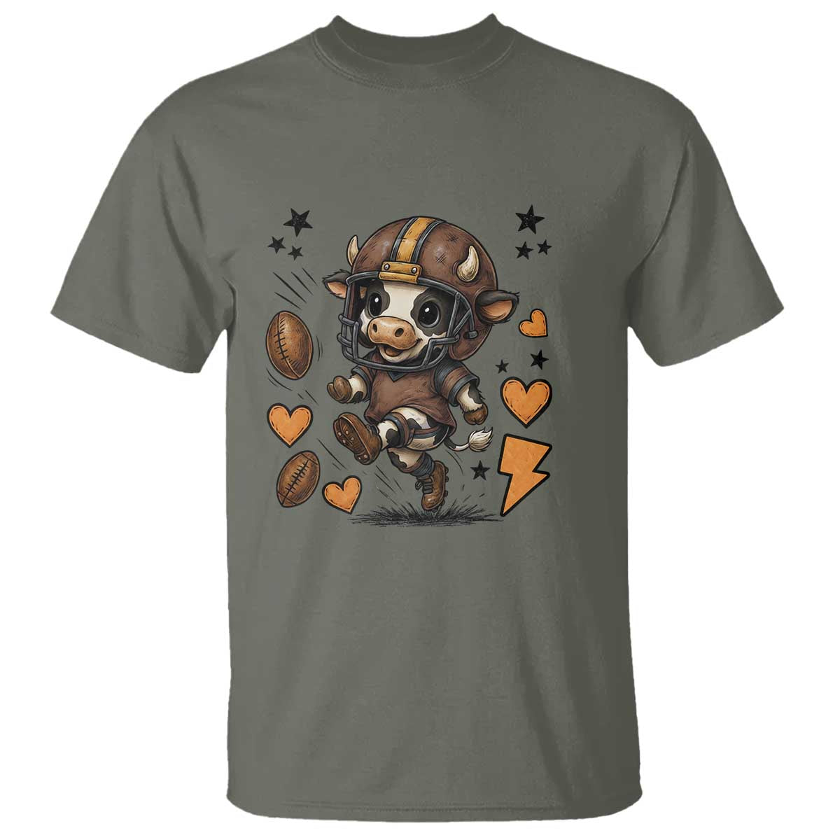 Football Lover T Shirt Cute Dairy Cow Playing Football - Wonder Print Shop