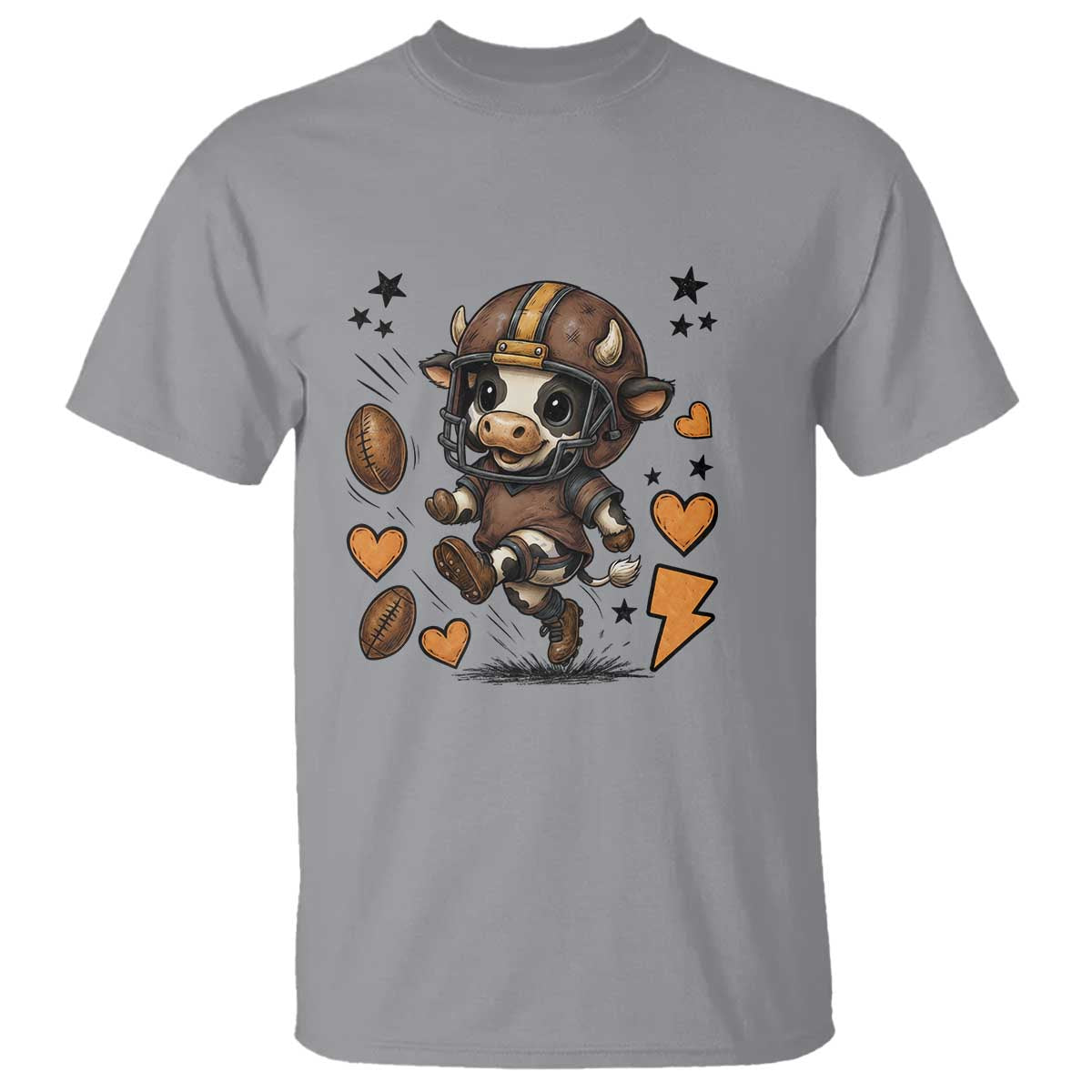 Football Lover T Shirt Cute Dairy Cow Playing Football - Wonder Print Shop