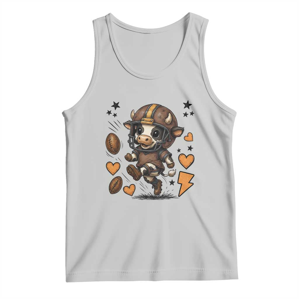 Football Lover Tank Top Cute Dairy Cow Playing Football - Wonder Print Shop