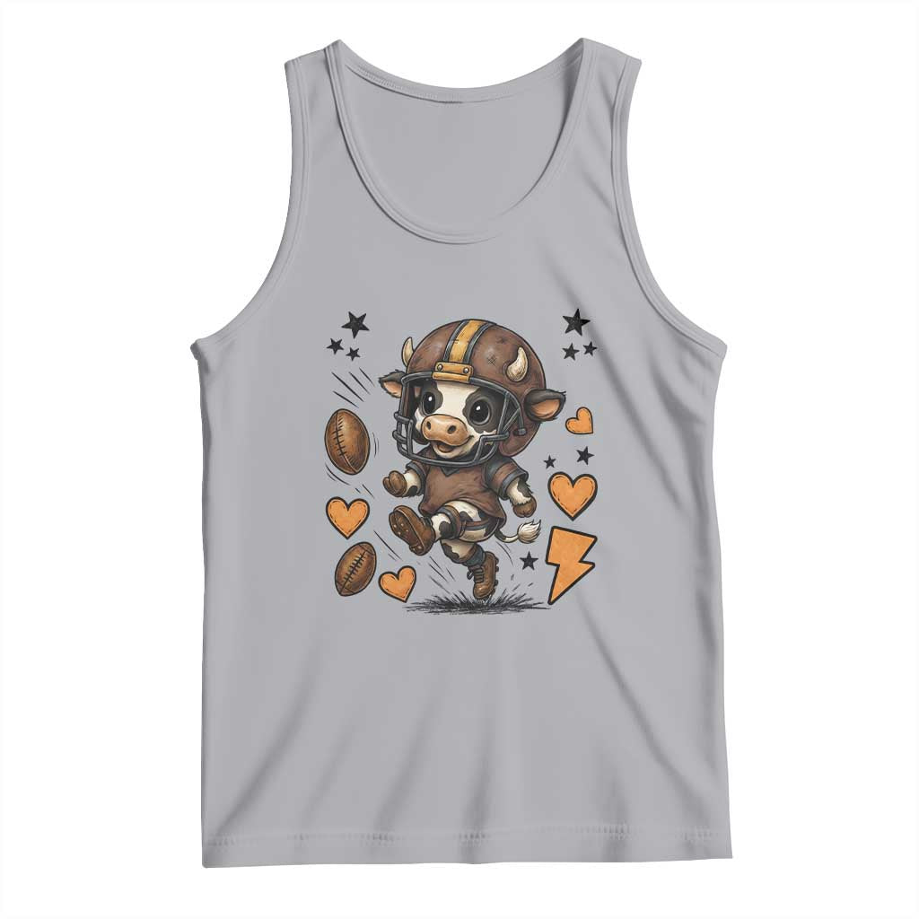 Football Lover Tank Top Cute Dairy Cow Playing Football - Wonder Print Shop