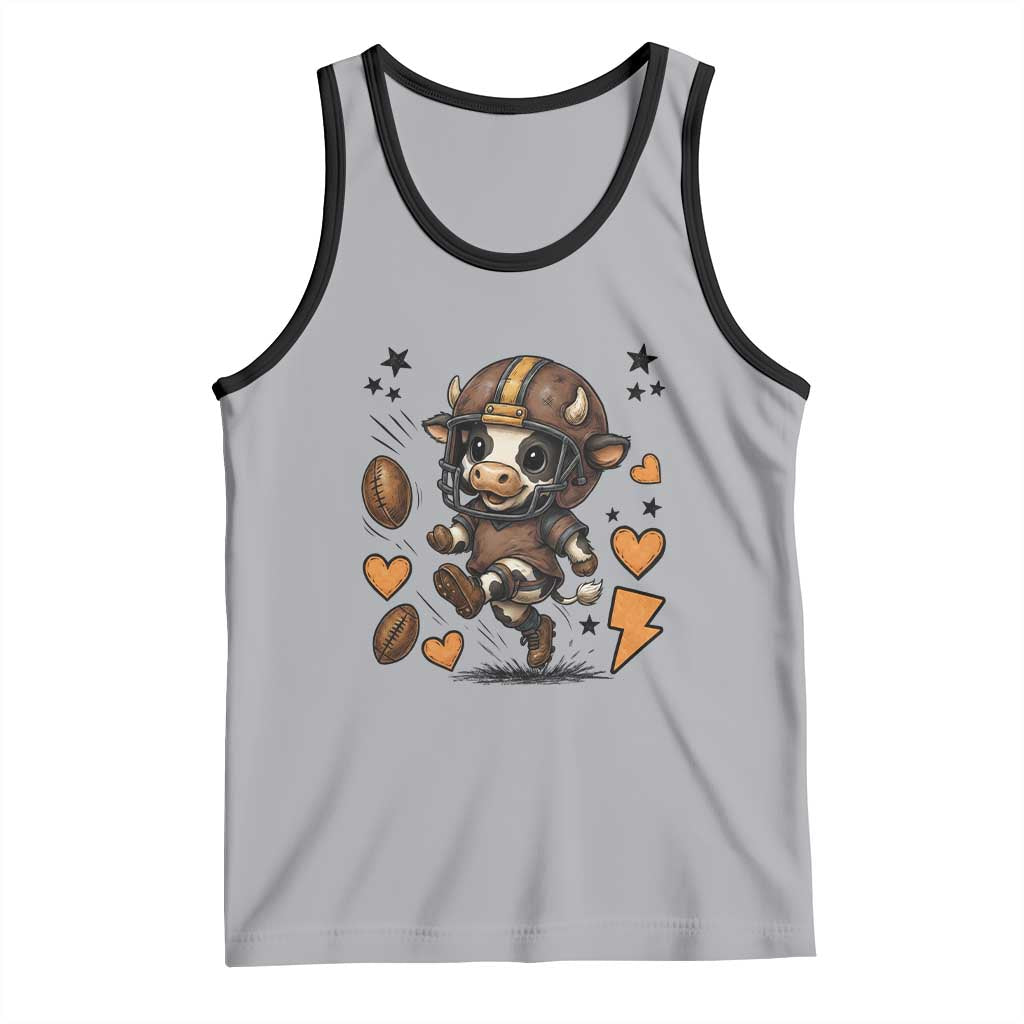 Football Lover Tank Top Cute Dairy Cow Playing Football - Wonder Print Shop