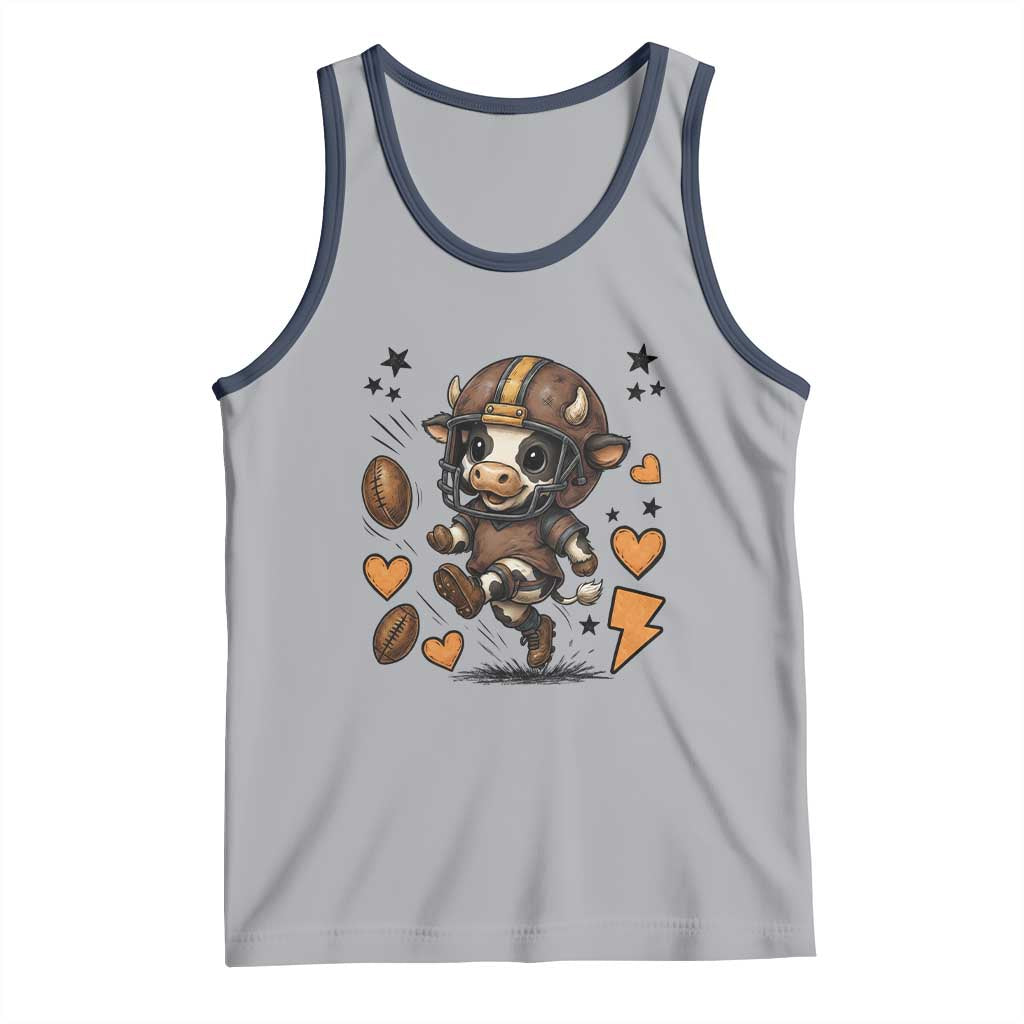 Football Lover Tank Top Cute Dairy Cow Playing Football - Wonder Print Shop