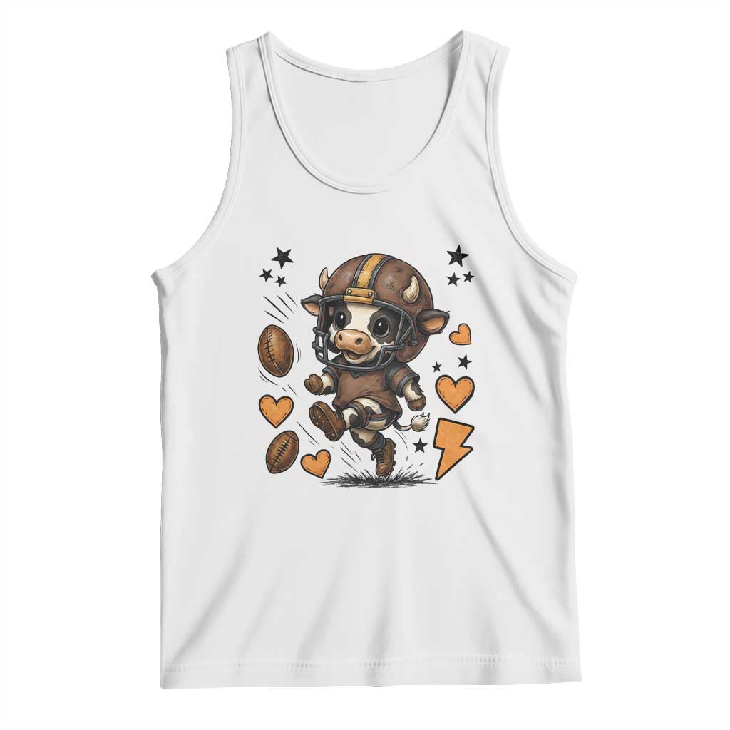 Football Lover Tank Top Cute Dairy Cow Playing Football - Wonder Print Shop