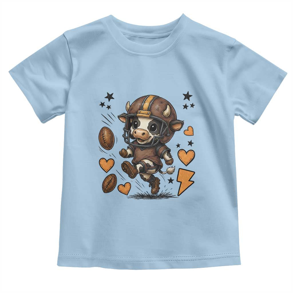 Football Lover Toddler T Shirt Cute Dairy Cow Playing Football - Wonder Print Shop