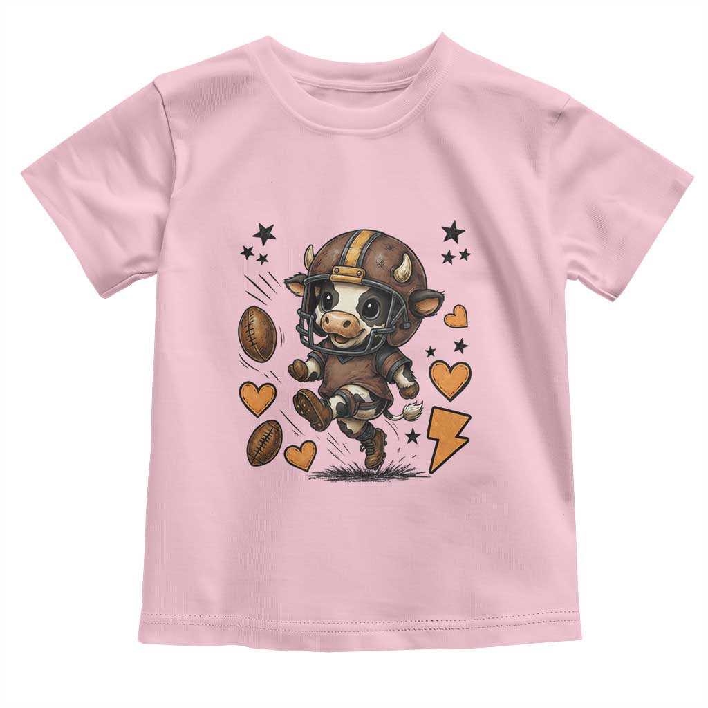 Football Lover Toddler T Shirt Cute Dairy Cow Playing Football - Wonder Print Shop
