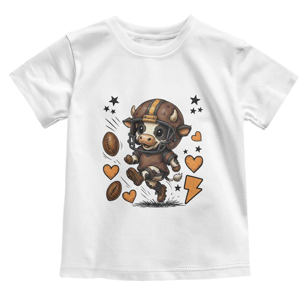 Football Lover Toddler T Shirt Cute Dairy Cow Playing Football - Wonder Print Shop