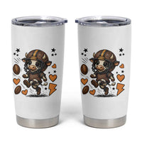 Football Lover Tumbler Cup Cute Dairy Cow Playing Football - Wonder Print Shop