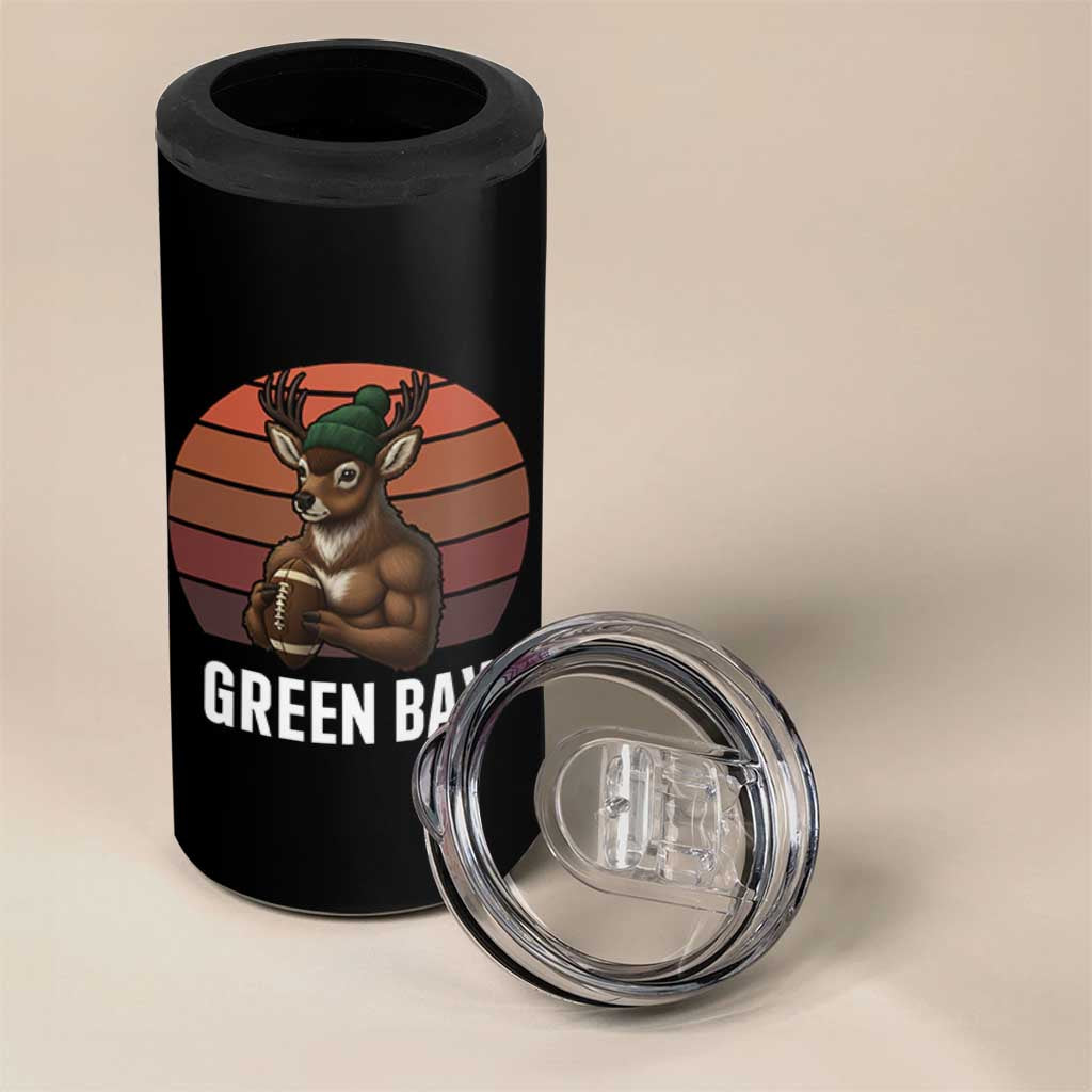 Deer Green Bay Football 4 in 1 Can Cooler Tumbler Retro Vintage Style - Wonder Print Shop
