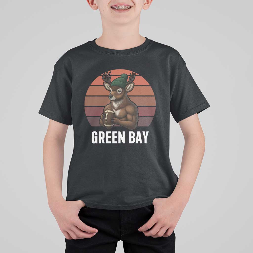 Deer Green Bay Football T Shirt For Kid Retro Vintage Style - Wonder Print Shop