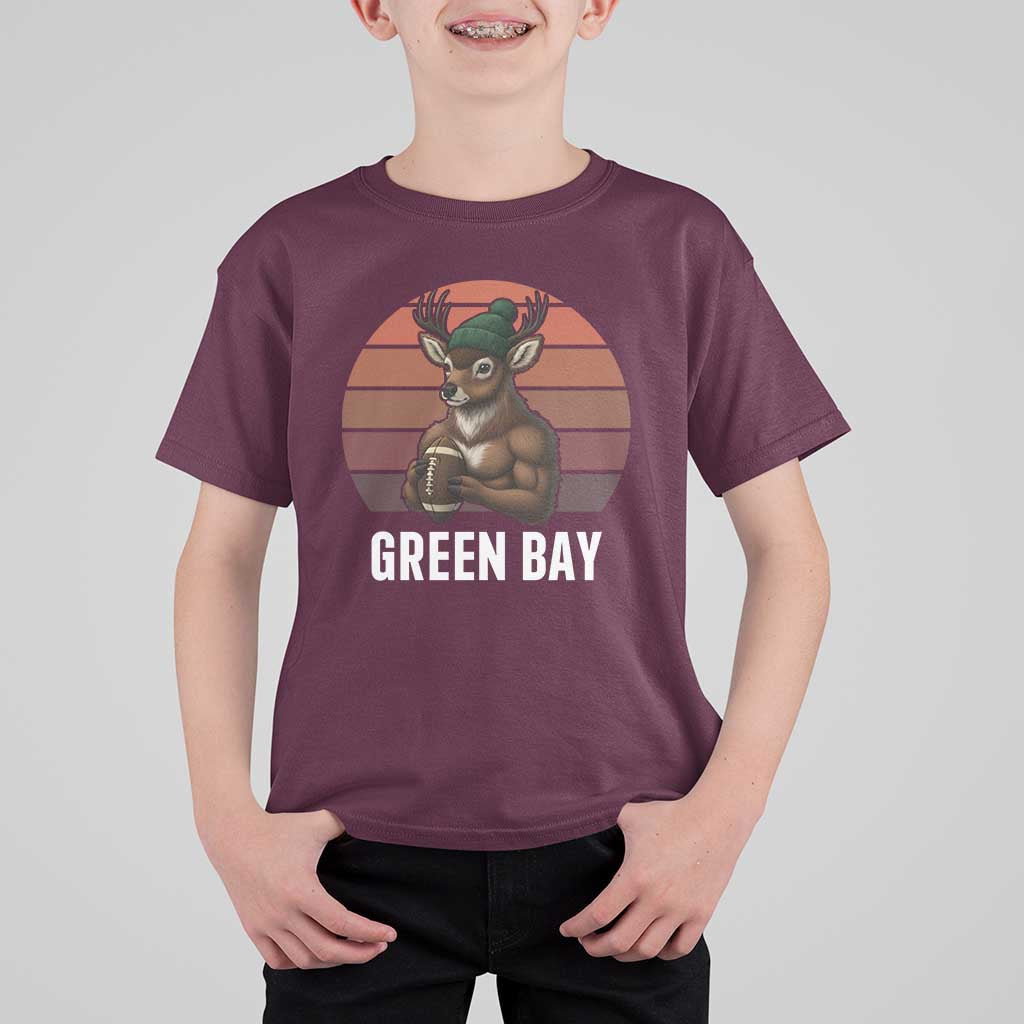 Deer Green Bay Football T Shirt For Kid Retro Vintage Style - Wonder Print Shop