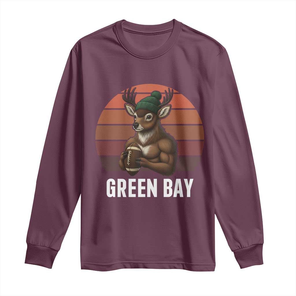 Deer Green Bay Football Long Sleeve Shirt Retro Vintage Style - Wonder Print Shop