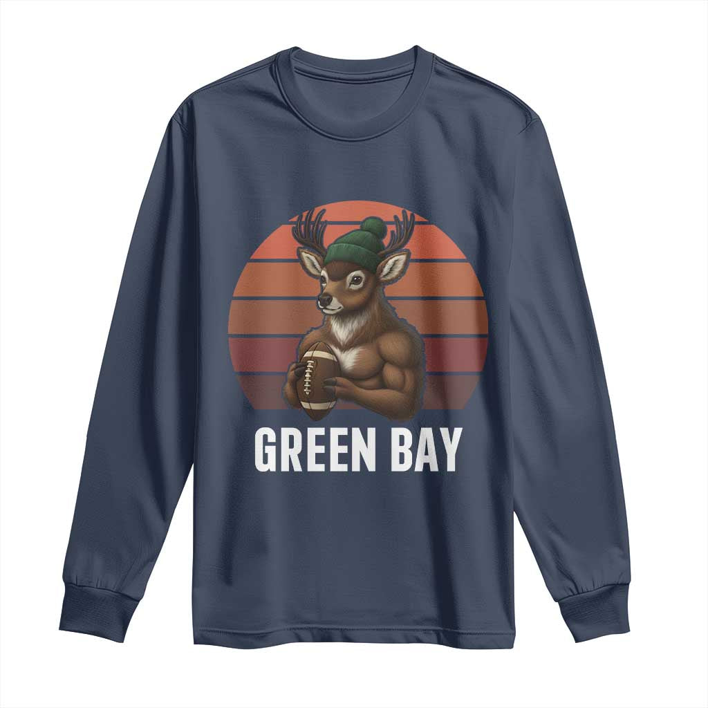 Deer Green Bay Football Long Sleeve Shirt Retro Vintage Style - Wonder Print Shop