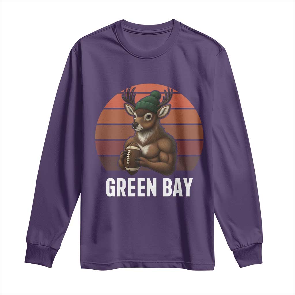 Deer Green Bay Football Long Sleeve Shirt Retro Vintage Style - Wonder Print Shop