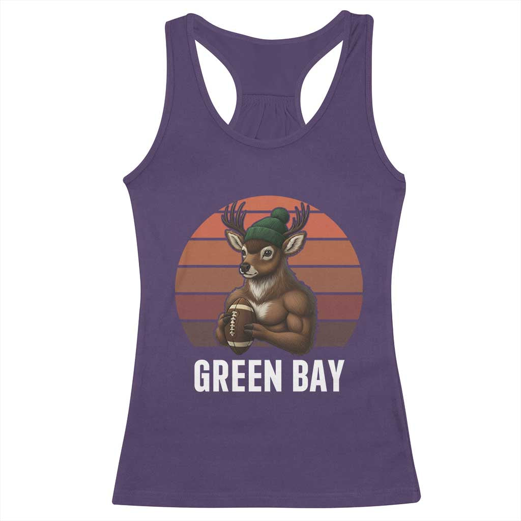 Deer Green Bay Football Racerback Tank Top Retro Vintage Style - Wonder Print Shop