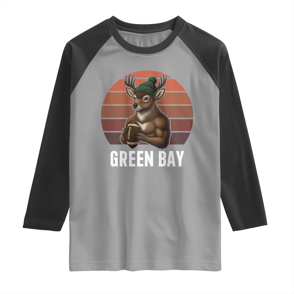 Deer Green Bay Football Raglan Shirt Retro Vintage Style - Wonder Print Shop