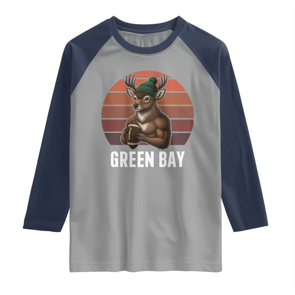Deer Green Bay Football Raglan Shirt Retro Vintage Style - Wonder Print Shop