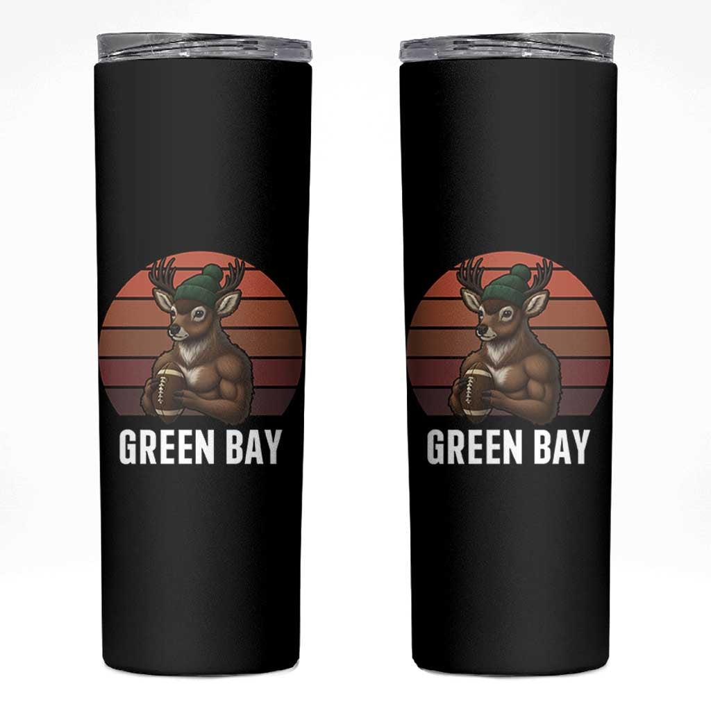 Deer Green Bay Football Skinny Tumbler Retro Vintage Style - Wonder Print Shop