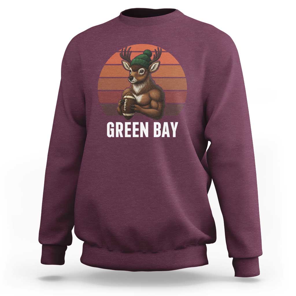 Deer Green Bay Football Sweatshirt Retro Vintage Style - Wonder Print Shop