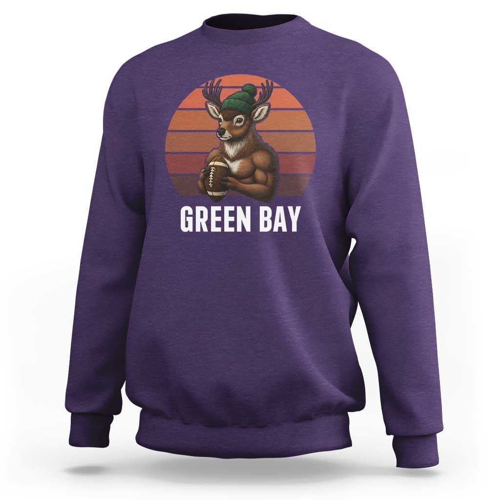 Deer Green Bay Football Sweatshirt Retro Vintage Style - Wonder Print Shop