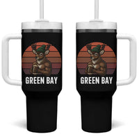 Deer Green Bay Football Tumbler With Handle Retro Vintage Style - Wonder Print Shop