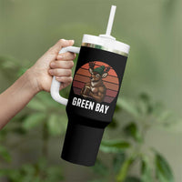 Deer Green Bay Football Tumbler With Handle Retro Vintage Style - Wonder Print Shop