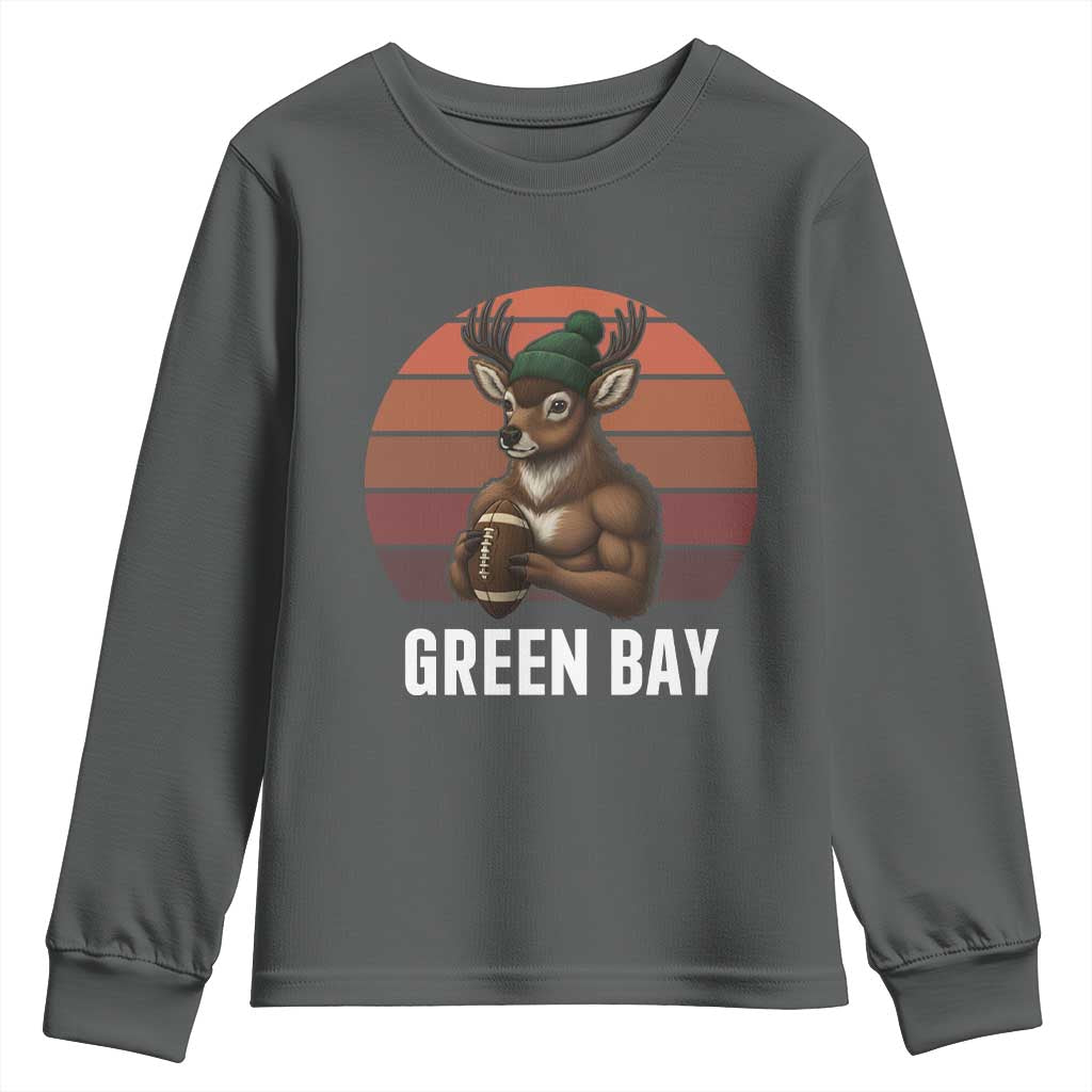Deer Green Bay Football Youth Sweatshirt Retro Vintage Style - Wonder Print Shop