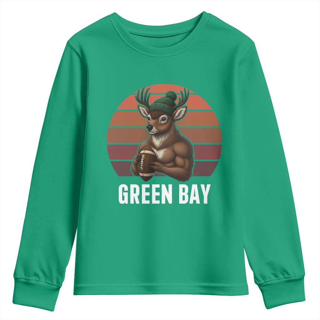 Deer Green Bay Football Youth Sweatshirt Retro Vintage Style - Wonder Print Shop