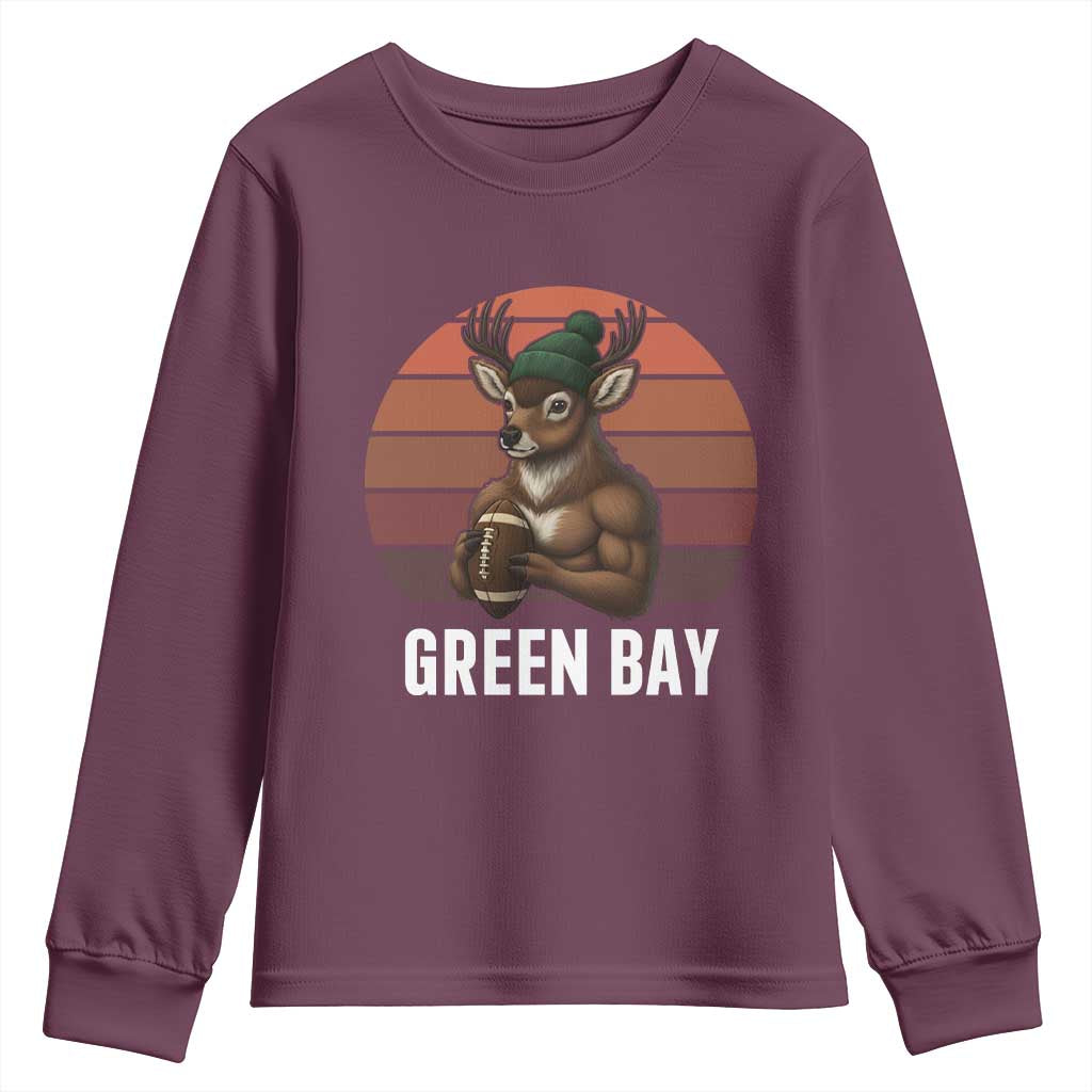 Deer Green Bay Football Youth Sweatshirt Retro Vintage Style - Wonder Print Shop