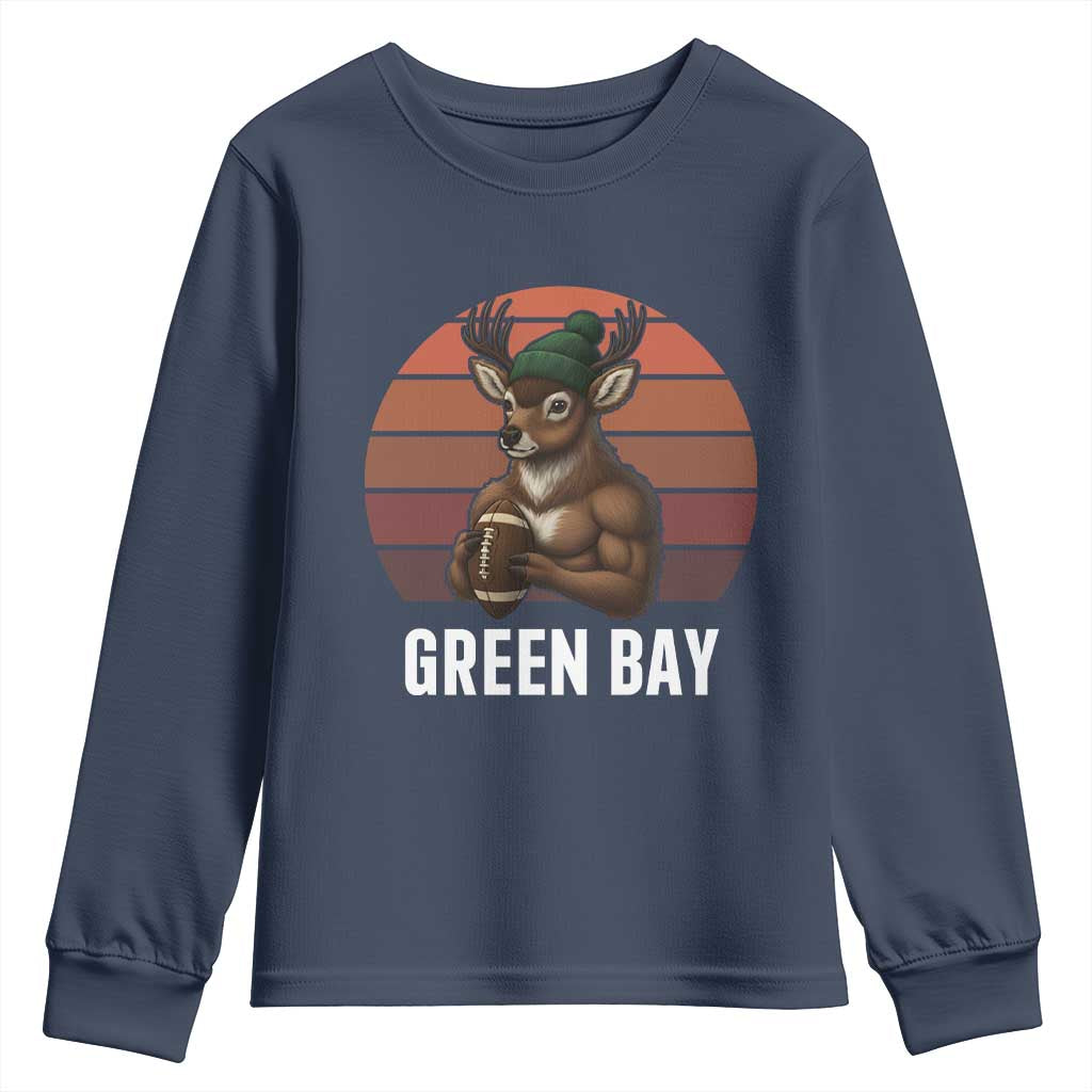Deer Green Bay Football Youth Sweatshirt Retro Vintage Style - Wonder Print Shop