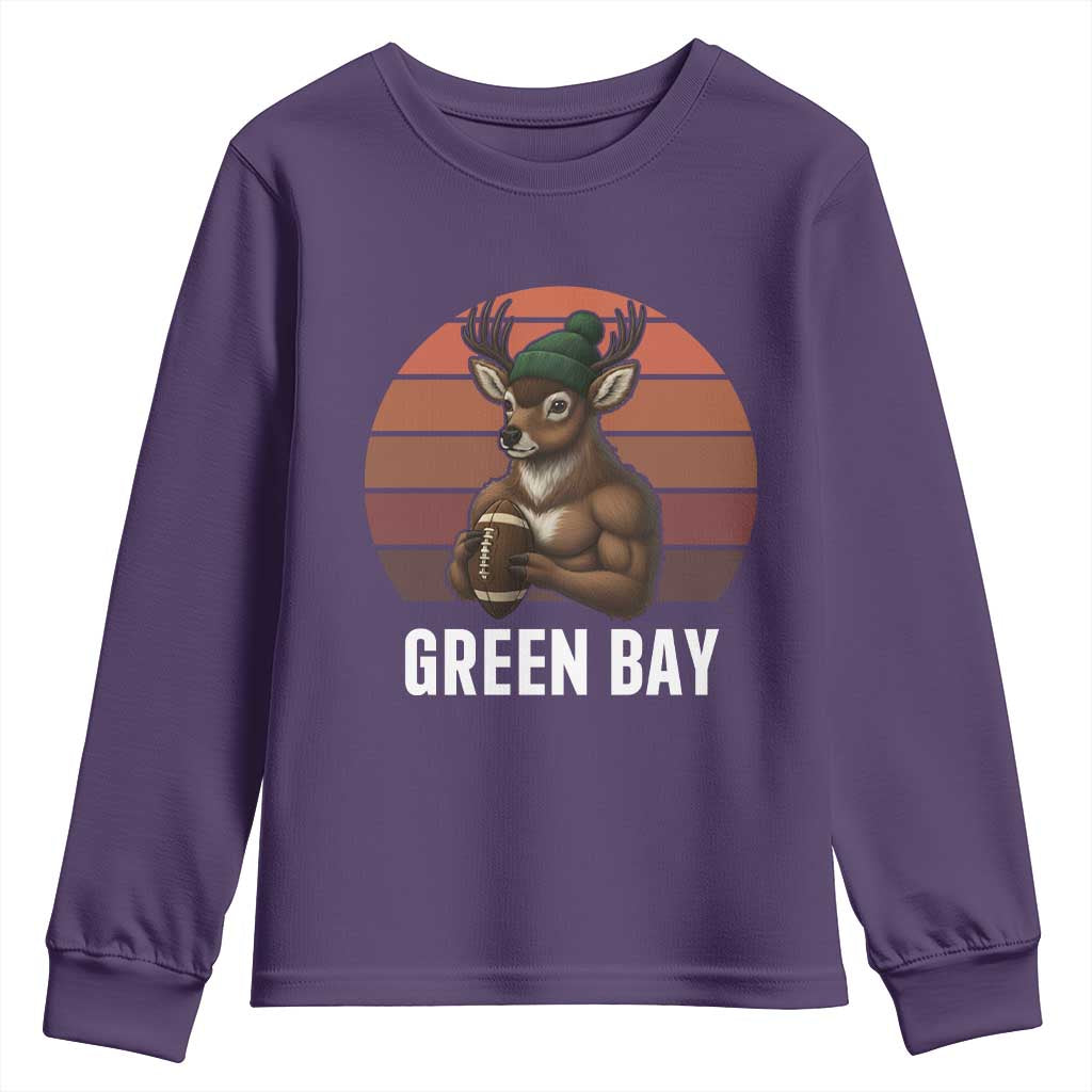 Deer Green Bay Football Youth Sweatshirt Retro Vintage Style - Wonder Print Shop