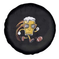 Funny Beer Mug Playing Football Spare Tire Cover Team Supporter Green Bay Gift - Wonder Print Shop